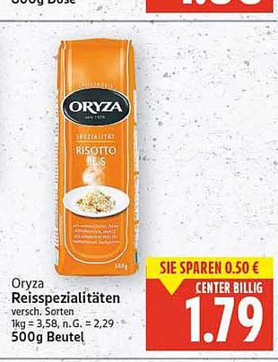 Oryza Reisspezialitäten Risotto Reis 500g
