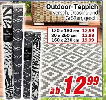 Outdoor-Teppich - verschiedene Designs und Größen, gerollt