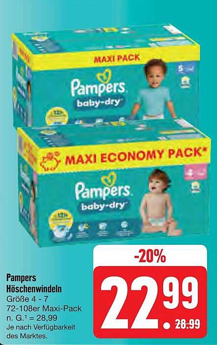 Pampers Baby-Dry Höschenwindeln Maxi Pack – Größe 4-7 (72er Pack)