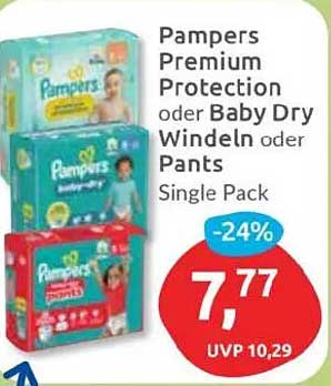 Pampers Premium Protection oder Baby Dry Windeln oder Pants – Single Pack