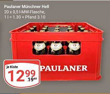 Paulaner Münchner Hell 20 x 0,5 l-MW-Flasche