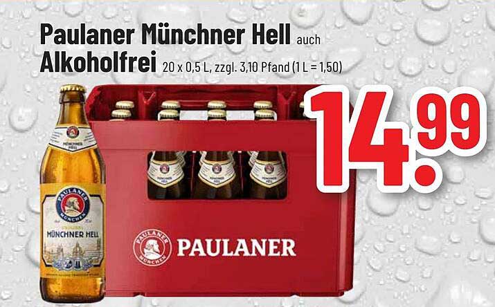 Paulaner Münchner Hell auch Alkoholfrei - 20 x 0,5 L