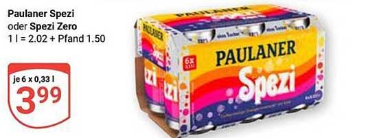 Paulaner Spezi oder Spezi Zero 6 x 0,33 l