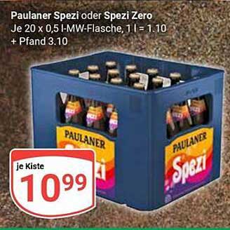 Paulaner Spezi oder Spezi Zero – Kiste mit 20 Flaschen