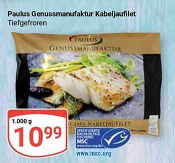 Paulus Genussmanufaktur Kabeljaufilet Tiefgefroren