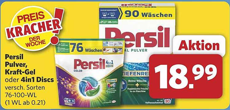 Persil Pulver, Kraft-Gel oder 4in1 Discs – Aktion!