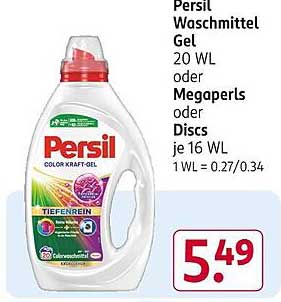 Persil Waschmittel Gel 20 WL oder Megaperls oder Discs je 16 WL