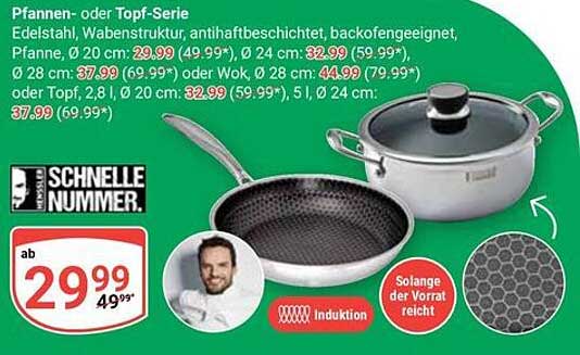 Pfannen- oder Topf-Serie in Edelstahl