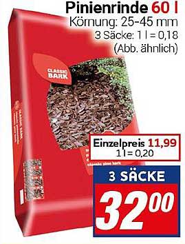 Pinienrinde 60 l - Ideal für Garten und Landschaftsgestaltung