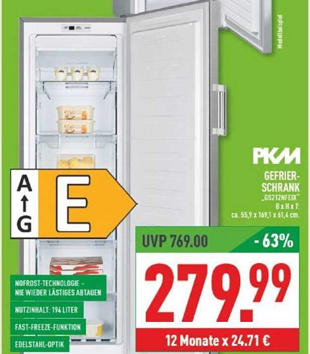 PKM Gefrierschrank GSZ17NFX