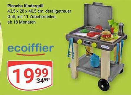 Plancha Kinderg grill 43,5 x 28 x 40,5 cm, detailgetreuer Grill