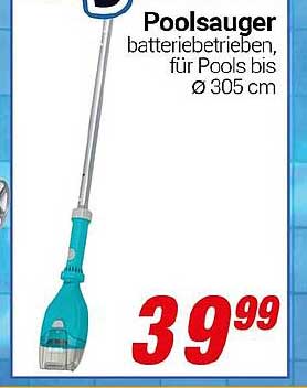 Poolsauger batteriebetrieben, für Pools bis Ø 305 cm