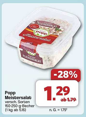Popp Meistersalat - verschiedene Sorten 150-250 g Becher