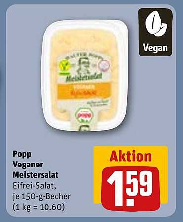 Popp Veganer Meistersalat Eifrei-Salat, je 150-g-Becher