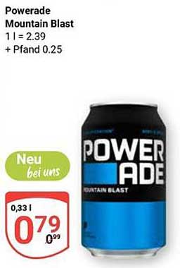 Powerade Mountain Blast 0,33 l für 0,79 €