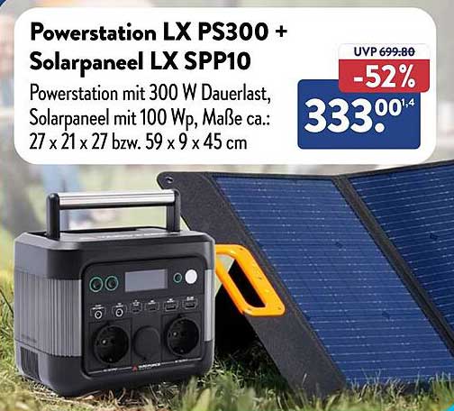 Powerstation LX PS300 + Solarpanel LX SPP10