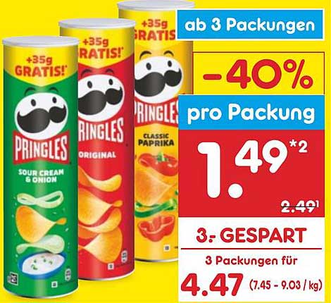 Pringles - Auswahl aus beliebten Geschmacksrichtungen