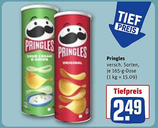 Pringles verschiedene Sorten, 165-g-Dose