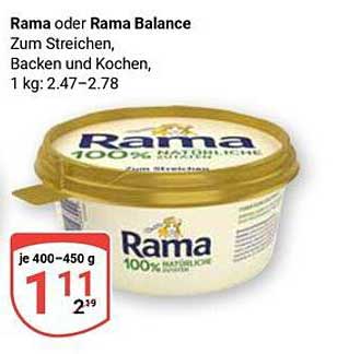 Rama oder Rama Balance - Zum Streichen, Backen und Kochen