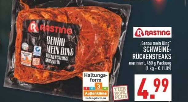 Rästring Schweine-Rückensteaks mariniert, 450 g