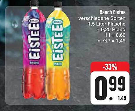 Rauch Eistee verschiedene Sorten 1,5 Liter Flasche
