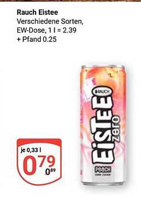 Rauch Eistee - Verschiedene Sorten, EW-Dose, 1 l = 2,39 €