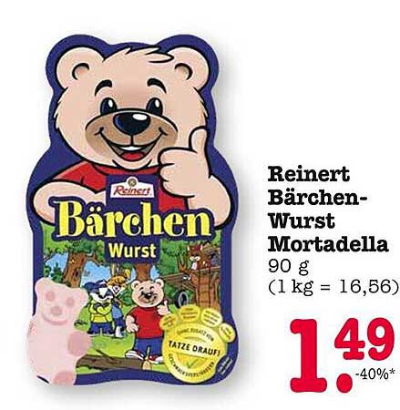 Reinert Bärchen-Wurst Mortadella 90 g