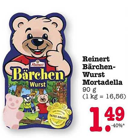 Reinert Bärchen-Wurst Mortadella 90 g