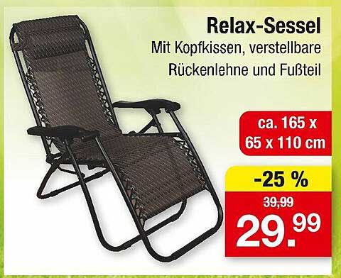 Relax-Sessel mit Kopfkissen, verstellbare Rückenlehne und Fußteil