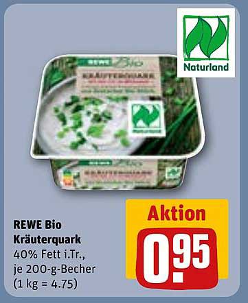 REWE Bio Kräuterquark 40% Fett i.Tr., je 200-g-Becher