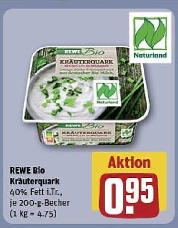 REWE Bio Kräuterquark 40% Fett i.Tr., je 200-g-Becher