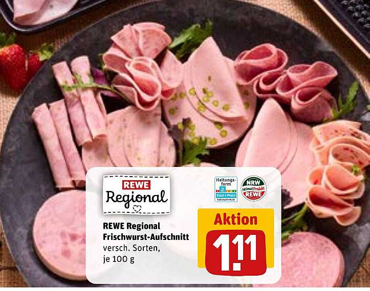 REWE Regional Frischwurst-Aufschnitt, verschiedene Sorten, je 100 g