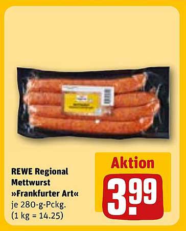 REWE Regional Mettwurst »Frankfurter Art« 280 g