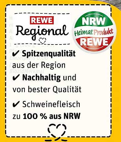 REWE Regional Schweinefleisch zu 100 % aus NRW
