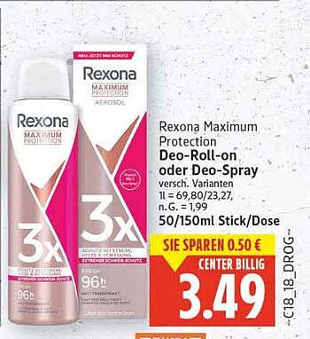 Rexona Maximum Protection Deo-Roll-on oder Deo-Spray, verschiedene Varianten