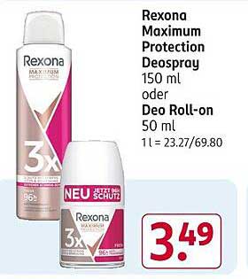 Rexona Maximum Protection Deospray 150 ml oder Deo Roll-on 50 ml