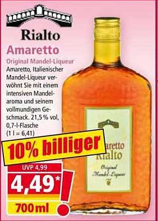 Rialto Amaretto - Original Mandel-Liqueur