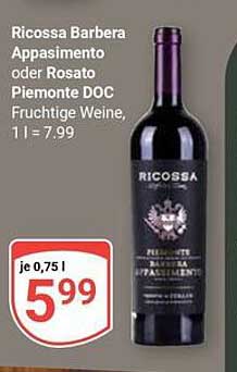 Ricossa Barbera Appasimento oder Rosato Piemonte DOC - Fruchtige Weine