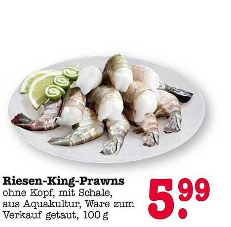 Riesen-King-Prawns ohne Kopf, mit Schale, aus Aquakultur, 100 g