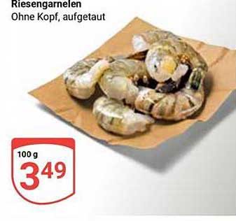Riesengarnelen ohne Kopf, aufgetaut