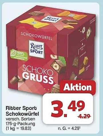 Ritter Sport Schokowürfel 176-g-Packung