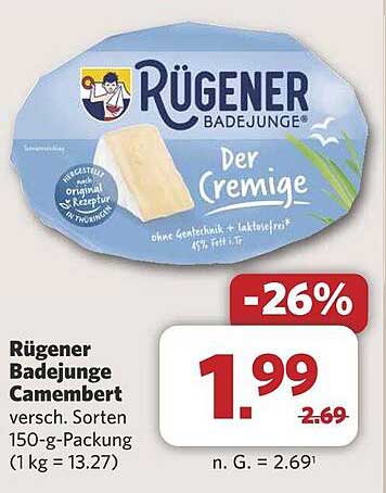 Rügener Badejunge Camembert 150-g-Packung