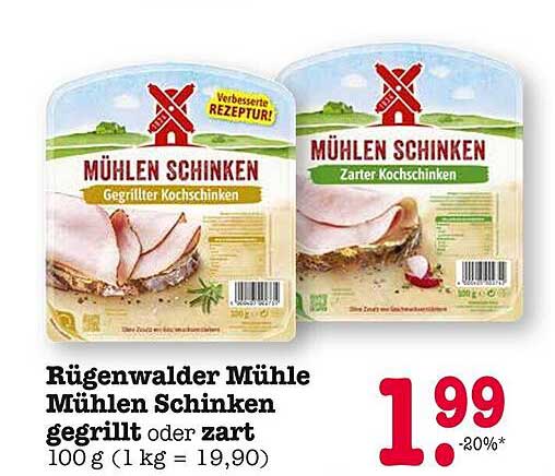 Rügenwalder Mühle Mühlen Schinken gegrillt oder zart