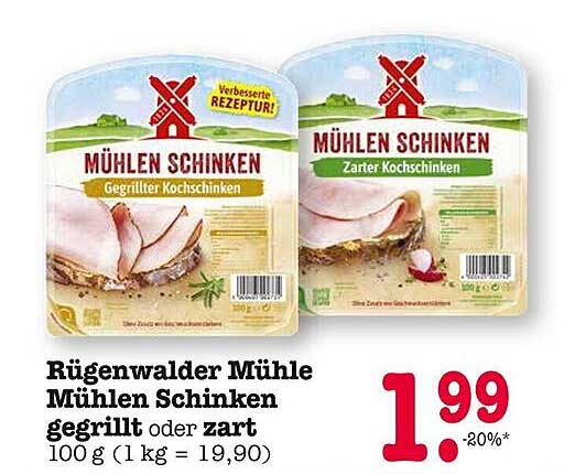 Rügenwalder Mühle Mühlen Schinken gegrillt oder zart