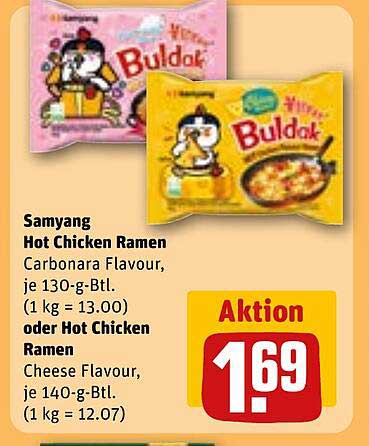Samyang Hot Chicken Ramen - Carbonara Flavour oder Cheese Flavour