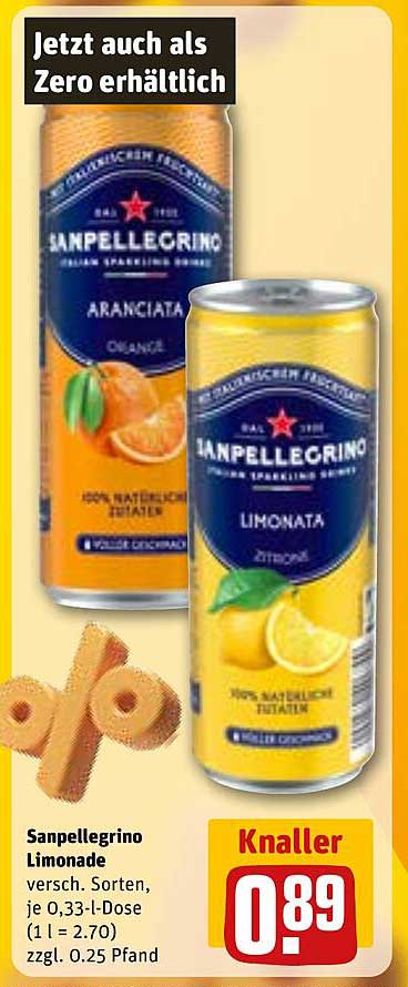 Sanpellegrino Limonade - Verschiedene Sorten