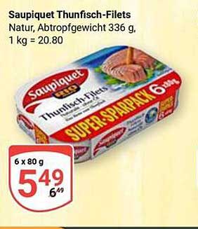 Saupiquet Thunfisch-Filets Natur, 336 g