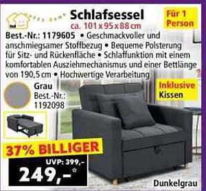 Schlafsessel Dunkelgrau – Komfort und Eleganz vereint
