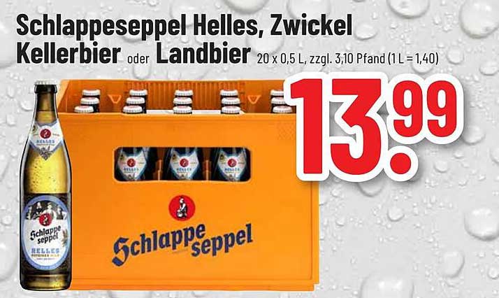 Schlappe Seppel Helles, Zwickel Kellerbier oder Landbier - 20 x 0,5 L
