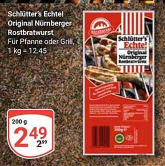 Schlüter's Echte! Original Nürnberger Rostbratwurst